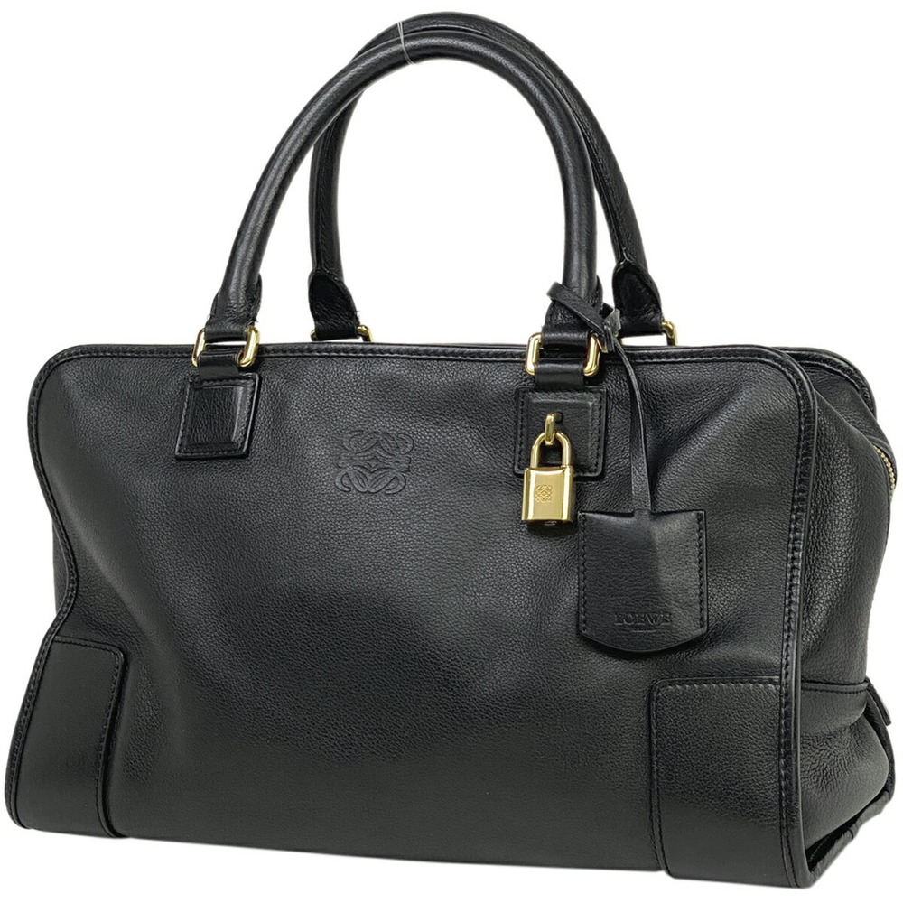 Loewe Amazona Anagram Logo Handbag Leather Black